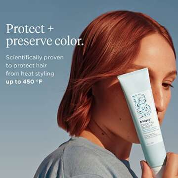 Briogeo Color Me Brilliant Mushroom + Bamboo Color Protect Primer, Leave-In Styling Cream Protects Vibrant Hair Color, Enhances Softness and Moisturizes, Vegan, Cruelty-Free, 3.4 fl oz