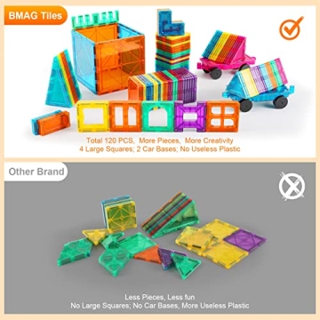 Bmag Magnetic Building Tiles Set for Creative Young Minds