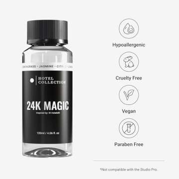 Hotel Collection Diffuser Oil-24K Magic-Aromatherapy Essential Fragrance Oil-Italian Bergamot, Lemongrass & Sweet Laurel Leaf-120ML 4.1 Fl oz