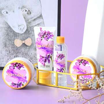 Green Canyon Spa Lavender Spa Gift Baskets for Women, Luxury 12 Pcs Birthday Bath Gift Sets Includes Bubble Bath, Large Bath Bomb, Reed Diffuser