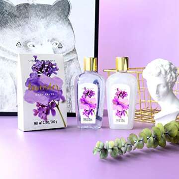 Green Canyon Spa Lavender Spa Gift Baskets for Women, Luxury 12 Pcs Birthday Bath Gift Sets Includes Bubble Bath, Large Bath Bomb, Reed Diffuser