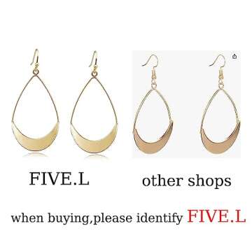 Lightweight Dangle Earrings Simple Earrings Gold Teardrop Earrings for Women