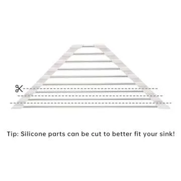 Tomorotec Triangle Roll-Up Dish Drying Rack Sink Corner Small Foldable Stainless Steel Over The Sink Multipurpose Kitchen Drainer Caddy Organizer Storage Shelf Holder (Coconut Milk White)