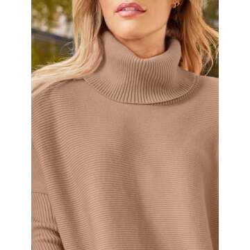 LILLUSORY Oversized Turtleneck Pullover Sweaters Womens 2024 Long Tunic Sweater Winter Trendy Casual Poncho Cowl Neck Cute Tops Dress Fall Fashion Clothes Outfits Clothing