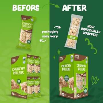 Original Brown Rice Crunchy Rollers - Organic Rice Healthy Snack Crispy Puffed Rolls for Adults and ...