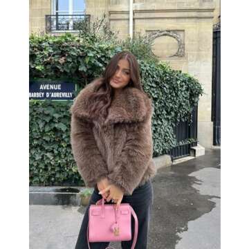 COZYPOIN Women's Faux Fur Jacket for Chic Winter Style
