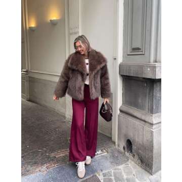 COZYPOIN Women's Faux Fur Jacket for Chic Winter Style