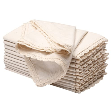 Exquisite Flax Linen Cloth Napkins Set of 12 for Elegant Dining