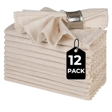 Exquisite Flax Linen Cloth Napkins Set of 12 for Elegant Dining