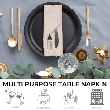 Exquisite Flax Linen Cloth Napkins Set of 12 for Elegant Dining
