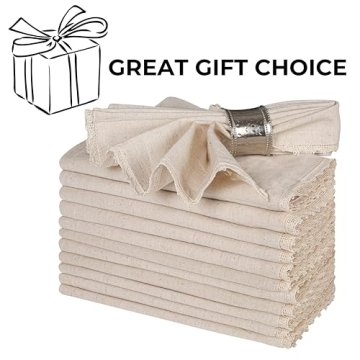 Exquisite Flax Linen Cloth Napkins Set of 12 for Elegant Dining
