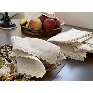 Exquisite Flax Linen Cloth Napkins Set of 12 for Elegant Dining