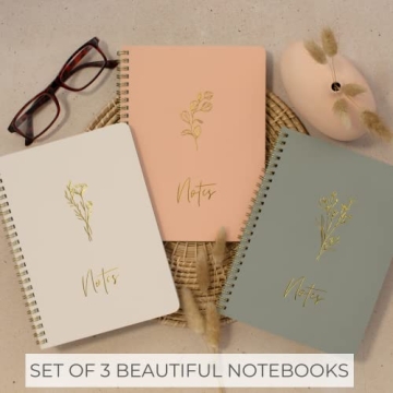 ZICOTO Aesthetic Spiral Notebooks Set of 3 for Women