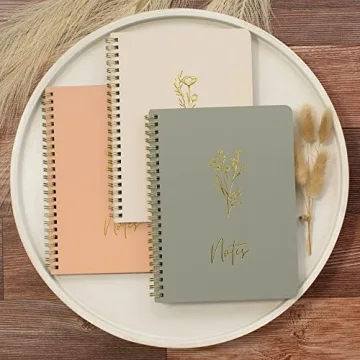 ZICOTO Aesthetic Spiral Notebooks Set of 3 for Women