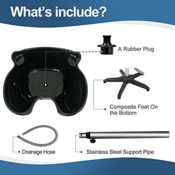 Nova Microdermabrasion Height Adjustable Portable Salon Deep Shampoo Basin Sink Hair Treatment Bowl ...