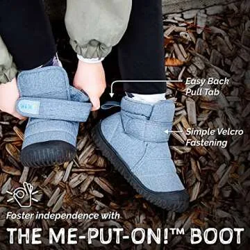 JAN & JUL Water-Resistant Winter Booties, Non Slip Snow Boots for Toddler Girls (Prairie Flowers, Size 8)