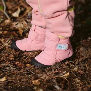 JAN & JUL Water-Resistant Winter Booties, Non Slip Snow Boots for Toddler Girls (Prairie Flowers, Size 8)