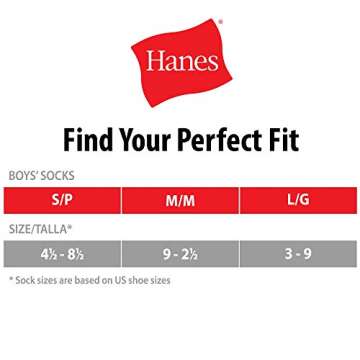 Hanes Boys Cushioned Crew Socks 12-Pair Pack