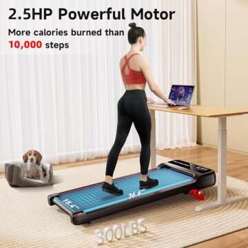 RHYTHM FUN Walking Pad Treadmill with Incline, Under Desk Treadmill with Incline, Treadmill for Home...