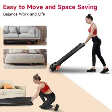 RHYTHM FUN Walking Pad Treadmill with Incline, Under Desk Treadmill with Incline, Treadmill for Home and Office, 300 Lbs Portable Treadmill with Remote Control, Compact Treadmill in LED Display