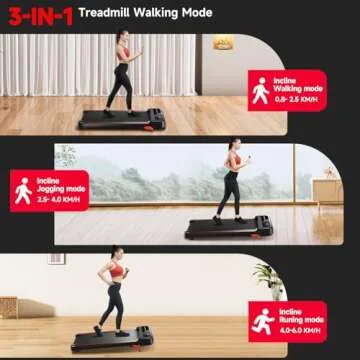 RHYTHM FUN Walking Pad Treadmill with Incline, Under Desk Treadmill with Incline, Treadmill for Home and Office, 300 Lbs Portable Treadmill with Remote Control, Compact Treadmill in LED Display