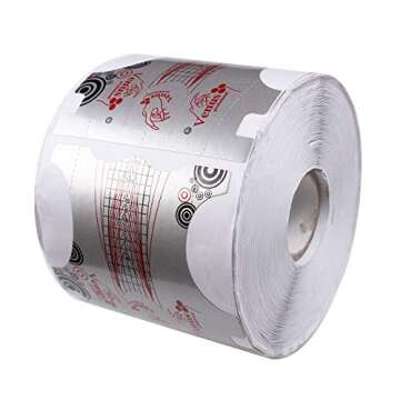 Beautyleader 500Pcs Nail Form, Nail Art Guide Stickers for Acrylic UV Gel Nail Tips Manicure Extension Tool (1 Roll / 500 PCS - Sliver)