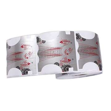 Beautyleader 500Pcs Nail Form, Nail Art Guide Stickers for Acrylic UV Gel Nail Tips Manicure Extension Tool (1 Roll / 500 PCS - Sliver)