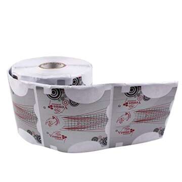 Beautyleader 500Pcs Nail Form, Nail Art Guide Stickers for Acrylic UV Gel Nail Tips Manicure Extension Tool (1 Roll / 500 PCS - Sliver)