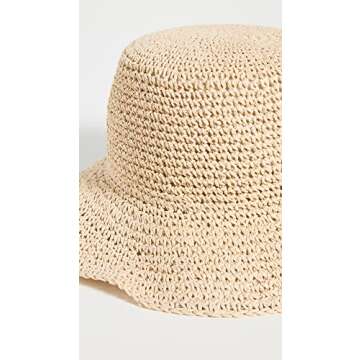 Madewell Women's Straw Bucket Hat, Natural Multi, S-M