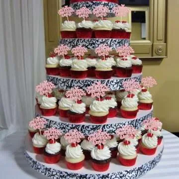 Gyufise 24Pcs Galentines Day Cupcake Toppers Pink Glitter Happy Galentines Day Cupcake Picks for Galentine's Day Decoration Friends Galentines Party Decor Valentines Day Party Supplies