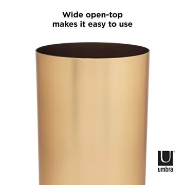 Stylish Umbra Metalla Trash Can 4.5 Gallon Matte Brass Finish