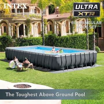 Intex 32' x 16' x 52" Ultra XTR Rectangular Outdoor Swimming Pool Set with Pump - Large Above Ground...