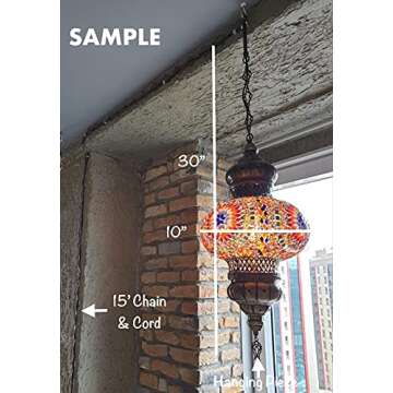 DEMMEX 10" XL Mosaic Globe Pendant Light for Unique Spaces