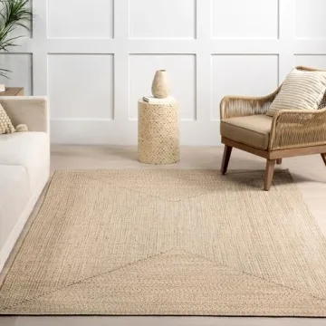 nuLOOM Braided Indoor Outdoor Area Rug 5 x 8 Wynn Tan