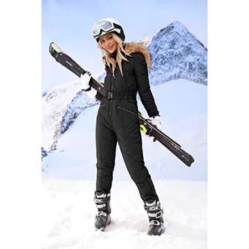 Yousify Women's Ski Suit - Stylish One Piece Snowsuit