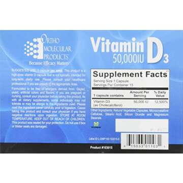 Ortho Molecular - Vitamin D3 50,000 IU - 15 Capsule Blister Pack