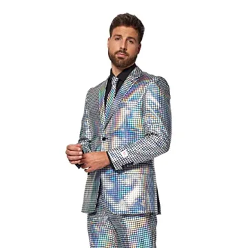 Shimmer in Opposuits Men's Silver Suit for Parties
