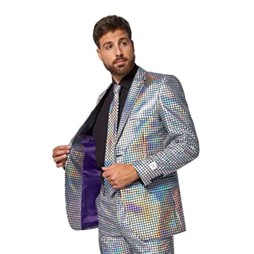 Shimmer in Opposuits Men's Silver Suit for Parties
