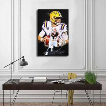 dalouh Joe Burrow Poster Football Picture Canvas Poster Bedroom Decor Sports Landscape Office Room Decor Gift Unframe:16x24inch(40x60cm)