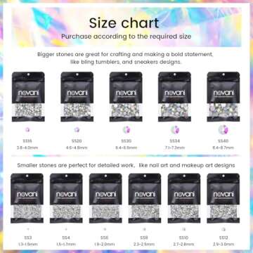 Novani Rhinestones GLass Flatback Gemstones for Crafts