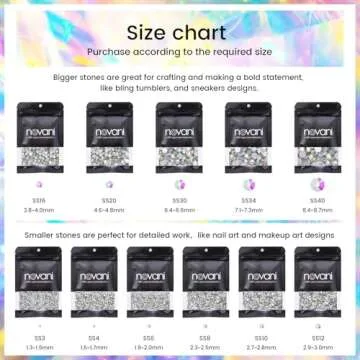 Novani Rhinestones GLass Flatback Gemstones for Crafts