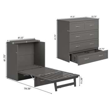 AFI Northfield Murphy Bed Chest with Storage and Charger