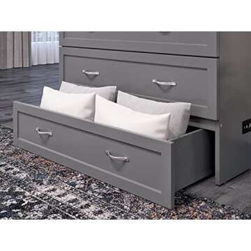 AFI Northfield Murphy Bed Chest with Storage and Charger