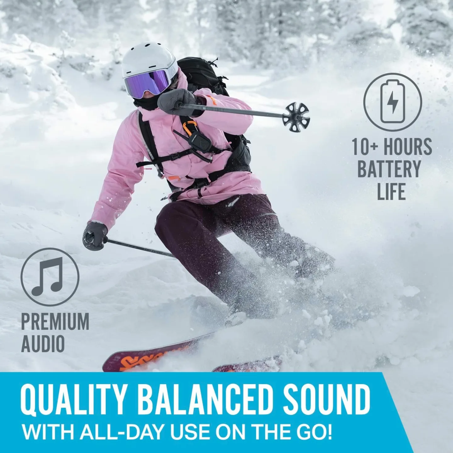 Wildhorn Alta Bluetooth Drop-in Headphones for Skiing
