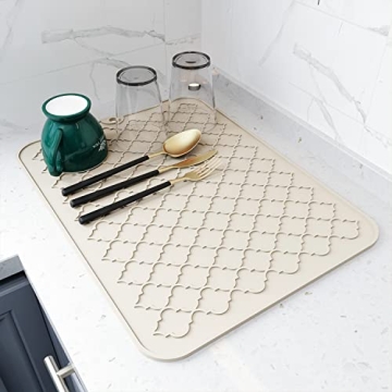 AMOAMI-Dish Drying Mats for Kitchen Counter-Silicone Dish Drying Mat-Kitchen Dish Drying Pad Heat Re...
