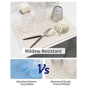 AMOAMI Silicone Dish Drying Mat for Kitchen | Quick-Dry & Stylish
