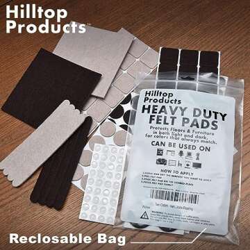 165-Piece Set of Self-Adhesive Felt Pads for Flooring