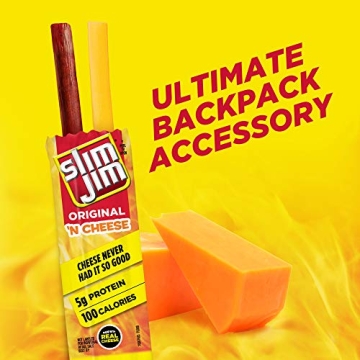 Slim Jim Beef N Cheese Smoked Meat Sticks High Protein Snack