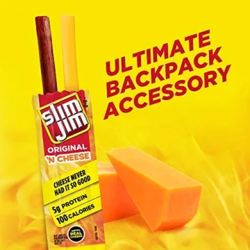 Slim Jim Beef N Cheese Smoked Meat Sticks High Protein Snack