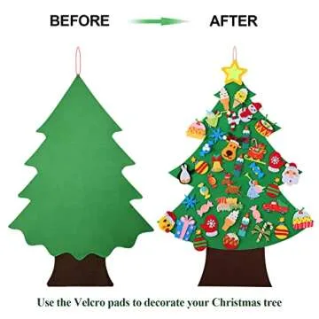 3.5 FT DIY Felt Christmas Tree with 40 Ornaments for Kids